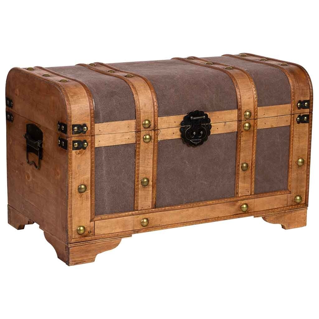 Baúl de madera marrón 60x33x37 cm