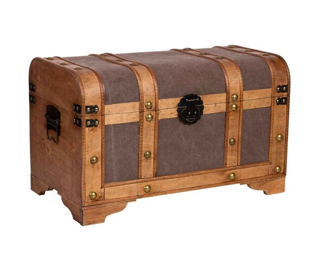 Baúl de madera marrón 60x33x37 cm