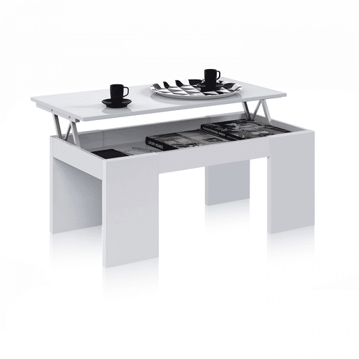 Mesa de centro Calex elevável Branco 100 x 45 x 50 cm Mesa de centro Calex elevável Branco 100 x 45 x 50 cm