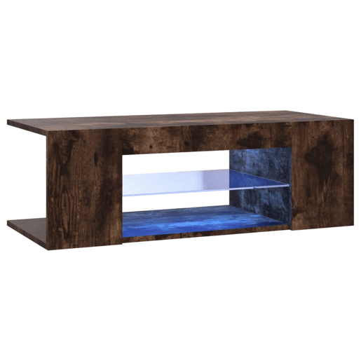 Móvel de TV - Modulo de TV - Armário de TV com luzes LED 90x39x30 cm cor carvalho fumado