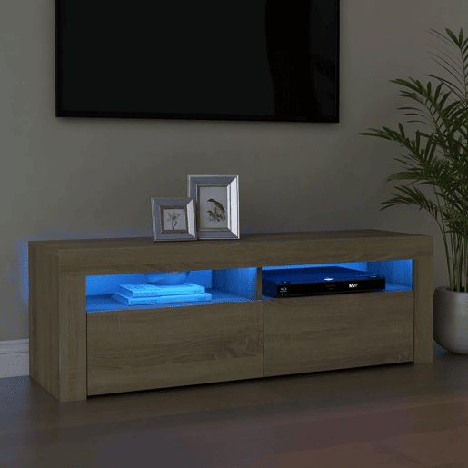 Móvel de TV - Modulo de TV - Armário de TV com luzes LED 120x35x40 cm carvalho sonoma