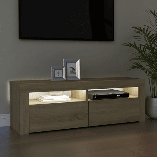 Móvel de TV - Modulo de TV - Armário de TV com luzes LED 120x35x40 cm carvalho sonoma