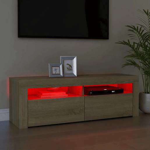 Móvel de TV - Modulo de TV - Armário de TV com luzes LED 120x35x40 cm carvalho sonoma