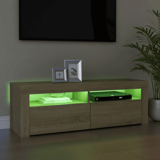 Móvel de TV - Modulo de TV - Armário de TV com luzes LED 120x35x40 cm carvalho sonoma