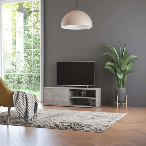 Móvel de TV - Modulo de TV - Armário de TV 120x34x37 cm derivados de madeira cinzento cimento
