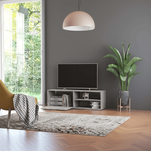 Móvel de TV - Modulo de TV - Armário de TV 120x34x37 cm derivados de madeira cinzento cimento