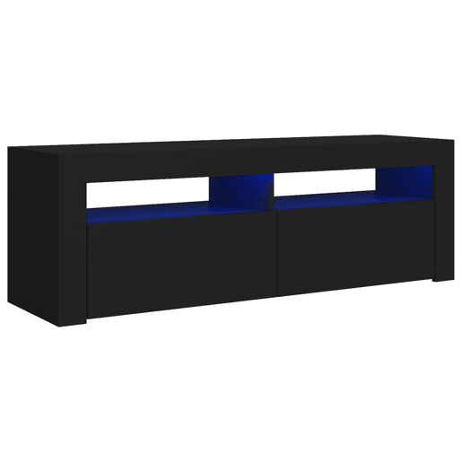 Móvel de TV - Modulo de TV - Armário de TV com luzes LED 120x35x40 cm preto