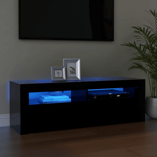 Móvel de TV - Modulo de TV - Armário de TV com luzes LED 120x35x40 cm preto