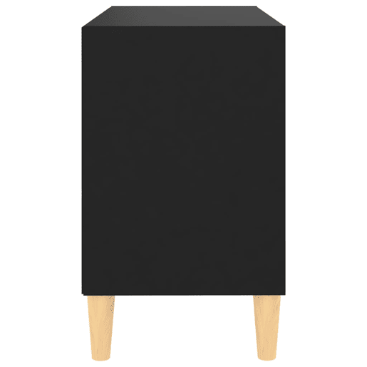 Móvel de TV - Modulo de TV - Armário de TV c pernas de madeira maciça 69,5x30x50 cm preto