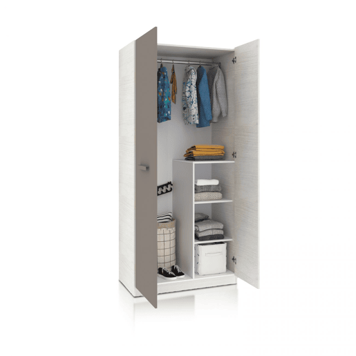 Roupeiro para jovens Axim Alpes Brancos - Basalto 90 x 200 x 52 cm