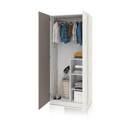 Roupeiro para jovens Axim Alpes Brancos - Basalto 90 x 200 x 52 cm