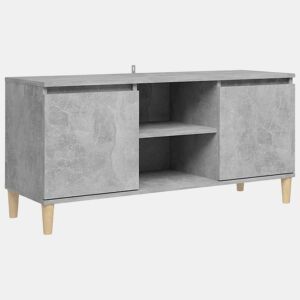 Móvel de TV - Modulo de TV - Armário de TV c pernas de madeira 103,5x35x50cm cinzento cimento