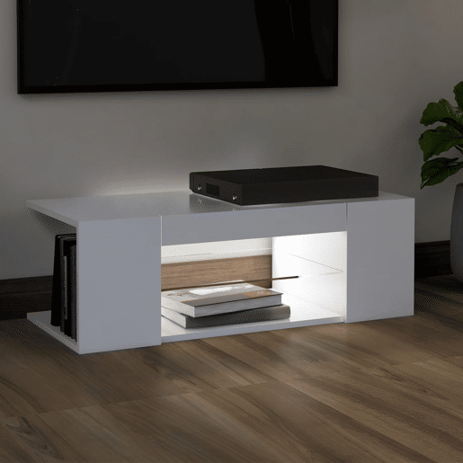 Móvel de TV - Modulo de TV - Armário de TV com luzes LED 90x39x30 cm branco