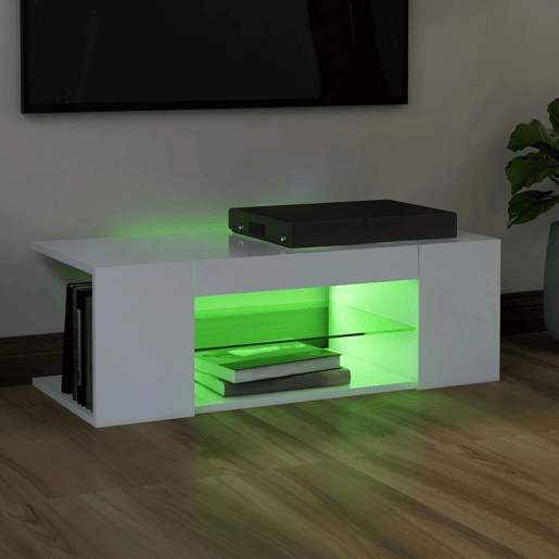 Móvel de TV - Modulo de TV - Armário de TV com luzes LED 90x39x30 cm branco