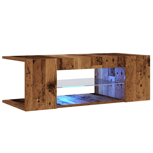 Móvel de TV - Modulo de TV - Armário de TV com luzes LED derivados de madeira madeira velha