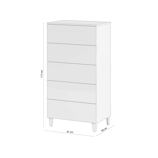 Cómoda Plex chiffonier Branco 61 x 117 x 40 cm