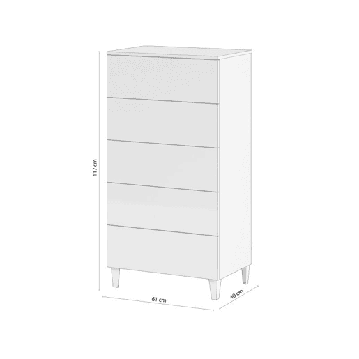 Cómoda Plex chiffonier Branco 61 x 117 x 40 cm