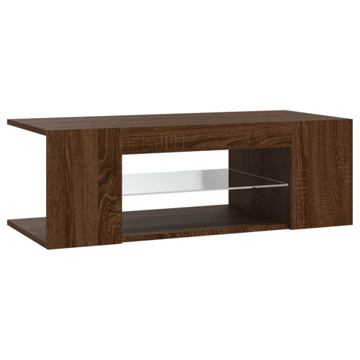 Móvel de TV - Modulo de TV - Armário de TV com luzes LED 90x39x30 cm cor carvalho castanho