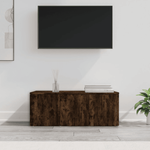 Móvel de TV - Modulo de TV - Armário de TV 80x34x30cm derivados de madeira cor carvalho fumado