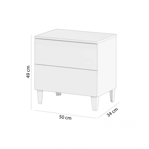 Mesa de cabeceira Plex Branco 50 x 49 x 34 cm