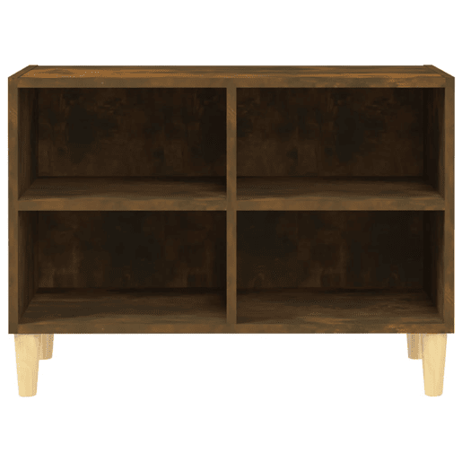 Móvel de TV - Modulo de TV - Armário de TV pernas madeira maciça 69,5x30x50 cm carvalho fumado