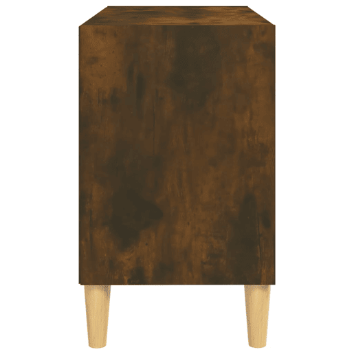 Móvel de TV - Modulo de TV - Armário de TV pernas madeira maciça 69,5x30x50 cm carvalho fumado