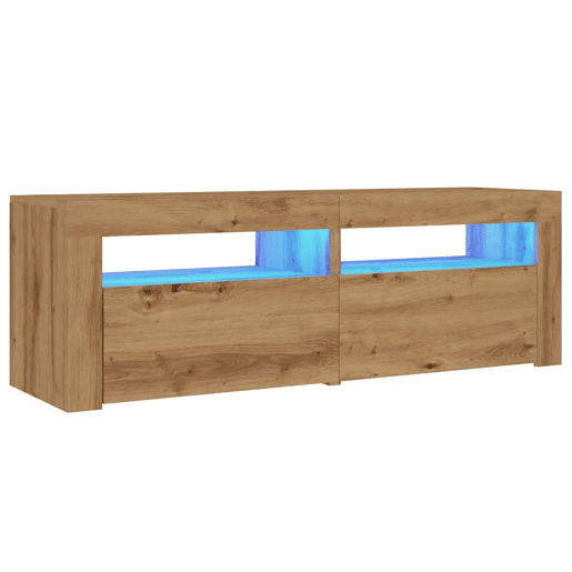 Móvel TV - Modulo de TV - Armário de TV c luzes LED derivados de madeira carvalho artisiano