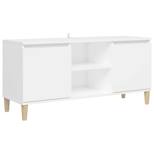 Móvel de TV - Modulo de TV - Armário de TV c pernas de madeira maciça 103,5x35x50 cm branco