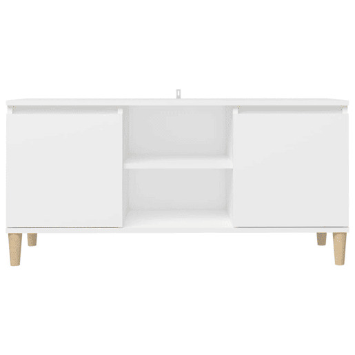 Móvel de TV - Modulo de TV - Armário de TV c pernas de madeira maciça 103,5x35x50 cm branco