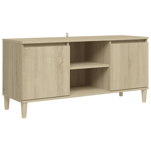 Móvel de TV - Modulo de TV - Armário de TV c pernas de madeira 103,5x35x50 cm carvalho sonoma