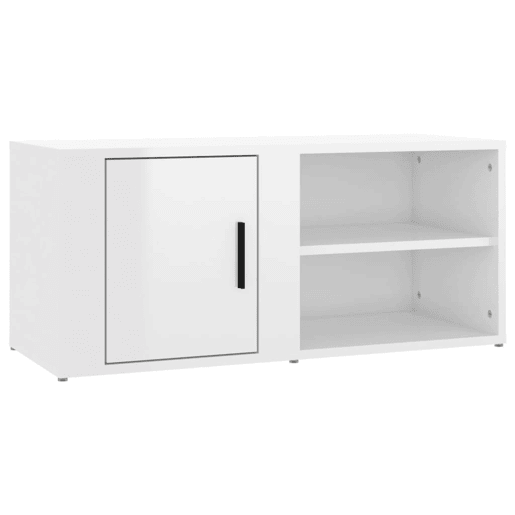 Móveis TV - Armários de TV 2pcs 80x31,5x36 cm derivados madeira branco brilhante