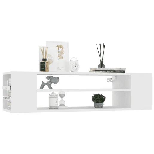 Armário TV - Móvel de TV suspenso 100x30x26,5 cm derivados de madeira branco