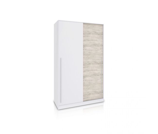 Armario de puertas correderas en blanco mate y blanco velho 120x200 cm show blanco artik (blanco mate) – blanco velho 120 x 200 x 50 cm