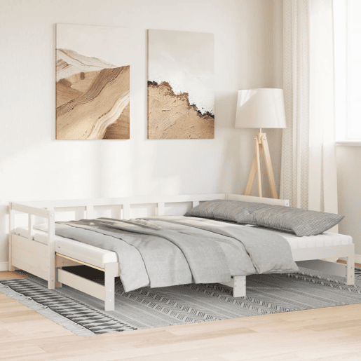 Cama infantil - Cama para crianças c gavetão e colchões 90x200 cm pinho maciço branco