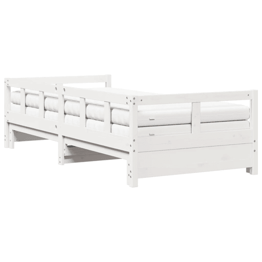 Cama infantil - Cama para crianças c gavetão e colchões 90x200 cm pinho maciço branco