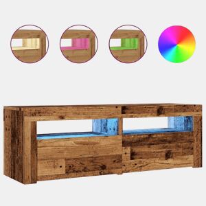 Móvel de TV - Modulo de TV - Armário de TV com luzes LED derivados de madeira madeira velha