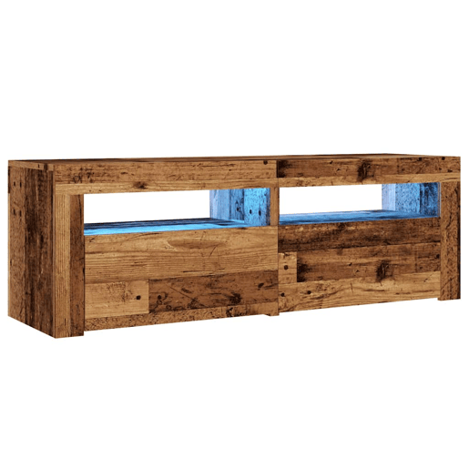 Móvel de TV - Modulo de TV - Armário de TV com luzes LED derivados de madeira madeira velha
