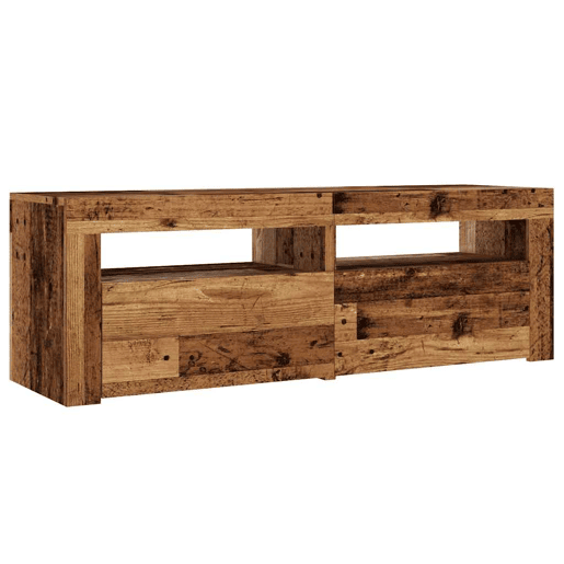 Móvel de TV - Modulo de TV - Armário de TV com luzes LED derivados de madeira madeira velha