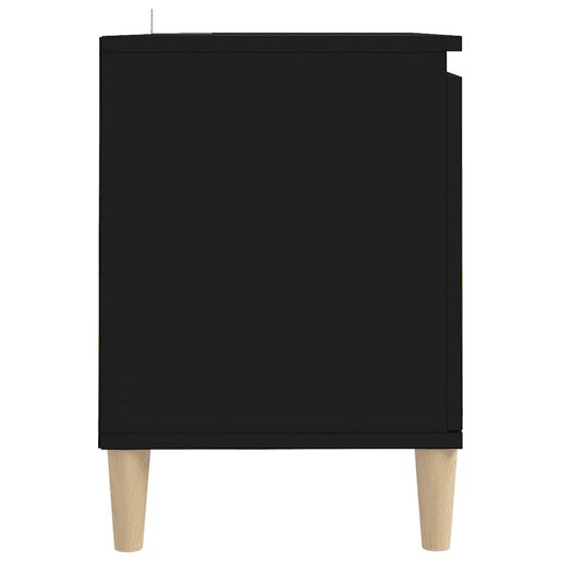 Móvel de TV - Modulo de TV - Armário de TV com pernas de madeira maciça 103,5x35x50 cm preto