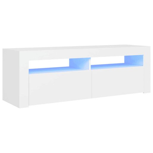 Móvel de TV - Modulo de TV - Armário de TV com luzes LED 120x35x40 cm branco
