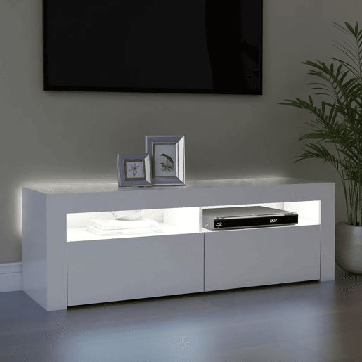 Móvel de TV - Modulo de TV - Armário de TV com luzes LED 120x35x40 cm branco