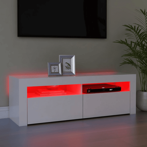 Móvel de TV - Modulo de TV - Armário de TV com luzes LED 120x35x40 cm branco