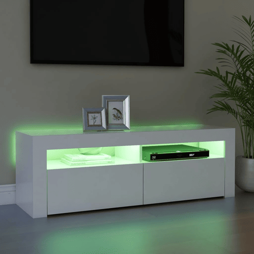 Móvel de TV - Modulo de TV - Armário de TV com luzes LED 120x35x40 cm branco