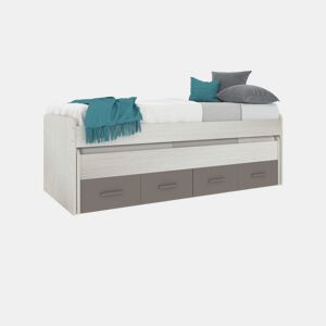 Cama de casal juvenil Axim Alpes Brancos - Basalto 198 x 69 x 96 cm