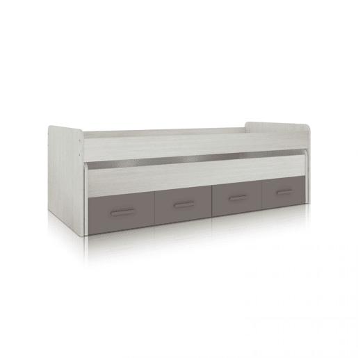 Cama de casal juvenil Axim Alpes Brancos - Basalto 198 x 69 x 96 cm
