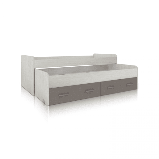 Cama de casal juvenil Axim Alpes Brancos - Basalto 198 x 69 x 96 cm
