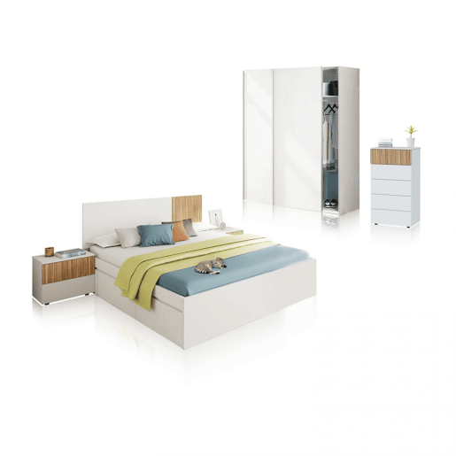 Quarto Nitza 5C Max V1 Blanco Artik (Blanco Mate) - Natur 196 x 37 x 156 cm