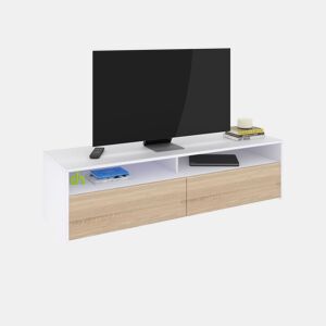 Armário TV Elba 2 portas Artik White (Branco mate) - Carvalho canadiano 130 x 35,5 x 40,2 cm