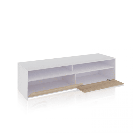Armário TV Elba 2 portas Artik White (Branco mate) - Carvalho canadiano 130 x 35,5 x 40,2 cm