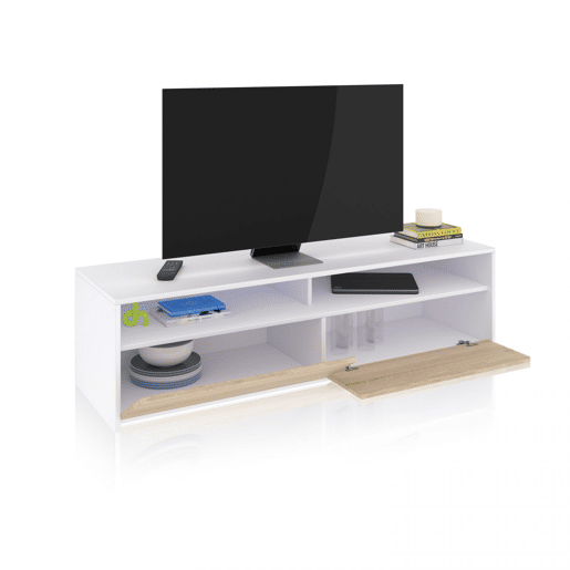 Armário TV Elba 2 portas Artik White (Branco mate) - Carvalho canadiano 130 x 35,5 x 40,2 cm